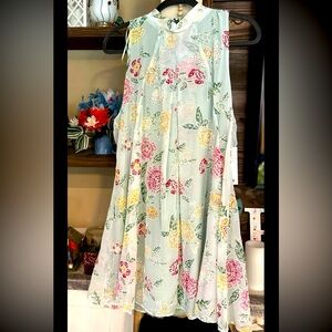 Ladies sleeveless 16P floral dress